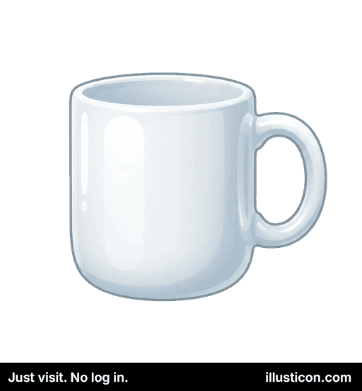 Plain White Ceramic Drinking Mug