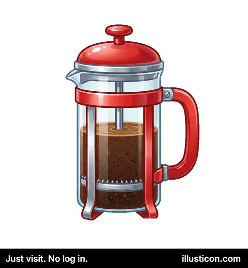 レッドフレンチプレスコーヒーメーカー