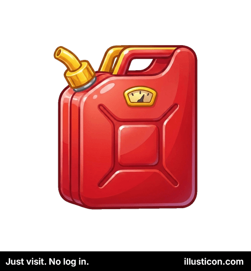Red Gas Can with Gauge