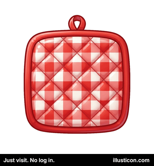 Red Gingham Quilted Pot Holder