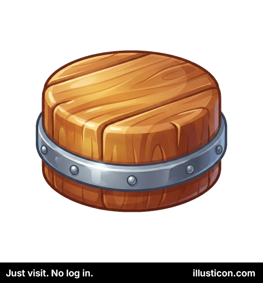 Round Wooden Block with Band