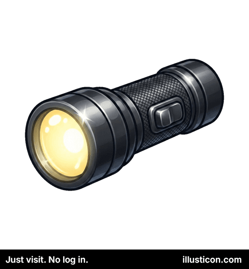Shining Black Flashlight