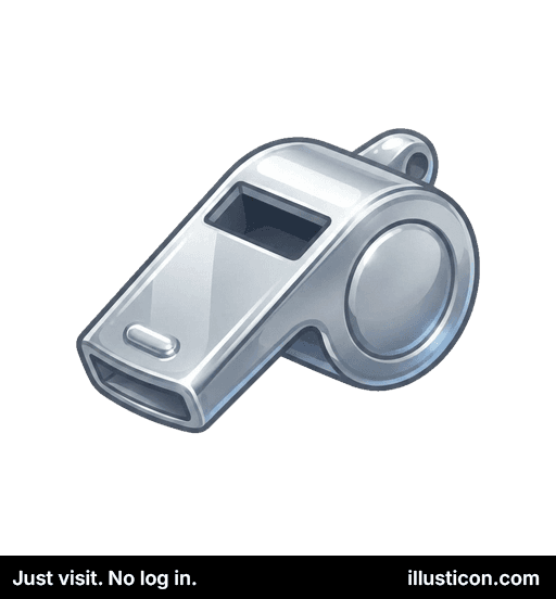 光沢のある銀色のクラシックホイッスル