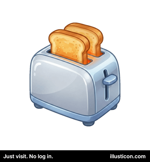 トースト2枚付き銀色トースター