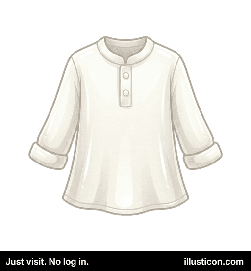 Simple White Collarless Shirt