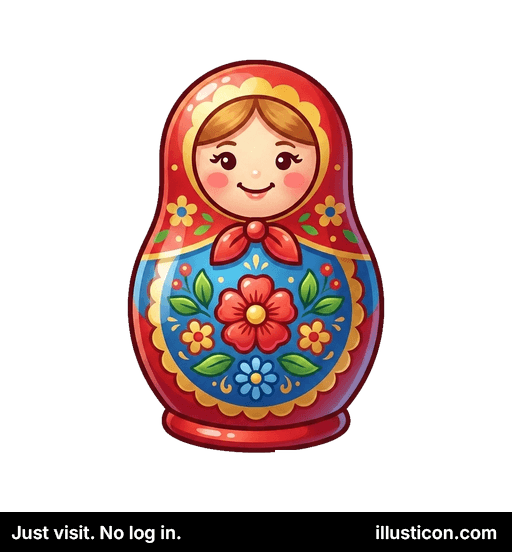 Smiling Russian Matryoshka Doll