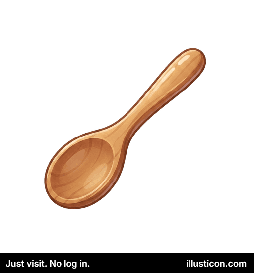 Smooth Wooden Serving Spoon