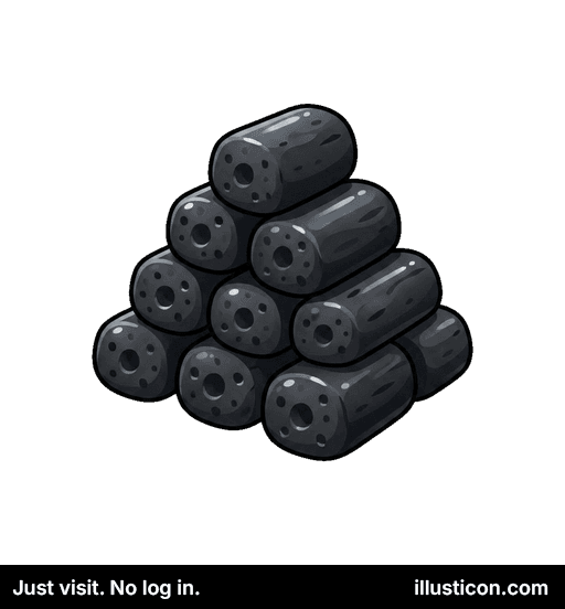 Pila de Briquetas de Carbón Vegetal