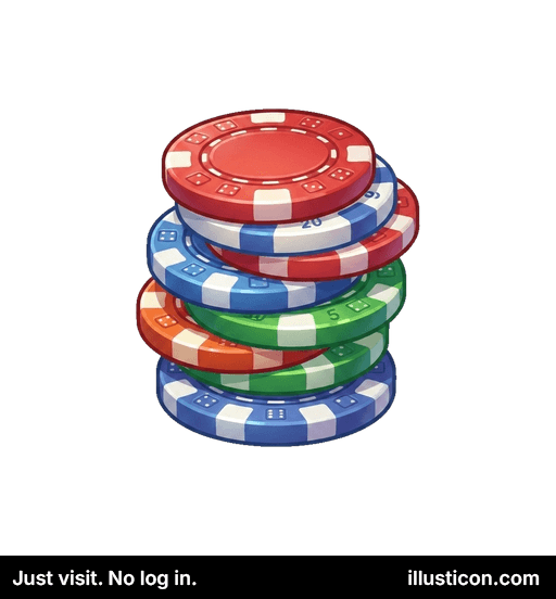 Chồng chip poker đầy màu sắc