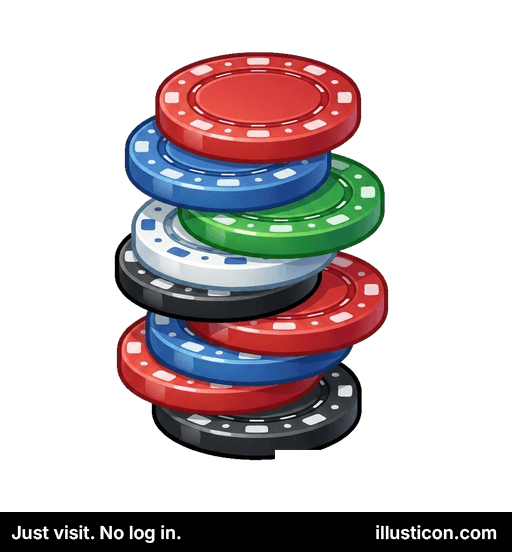 Các Con Chip Casino Đầy Màu Sắc Xếp Chồng