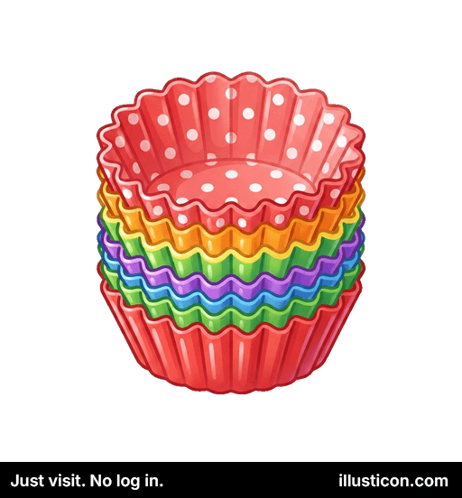 Stacked Colorful Cupcake Liners