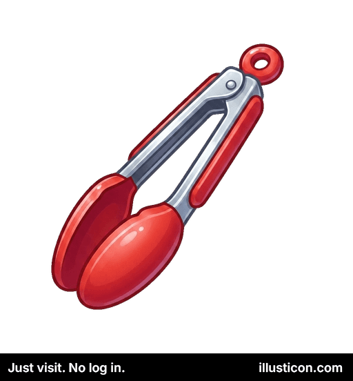 Stainless Steel Red Kitchen Tongs