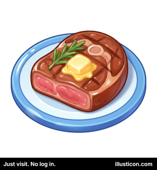 Steak with Butter and Rosemary