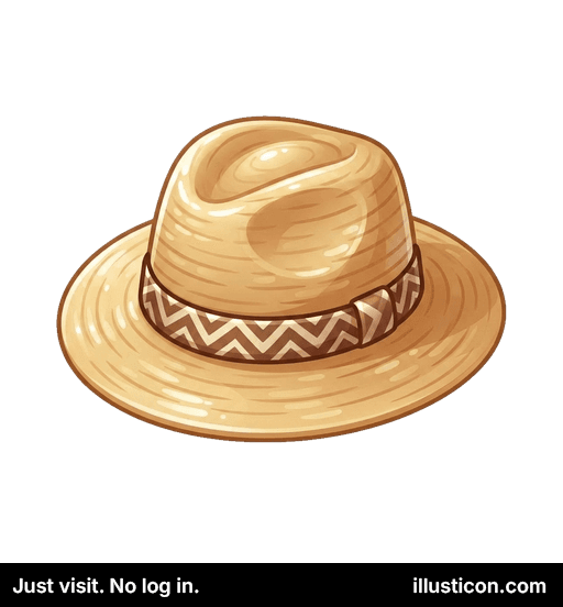 Straw Fedora with Patterned Band