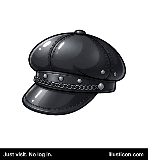 Studded Black Visor Cap