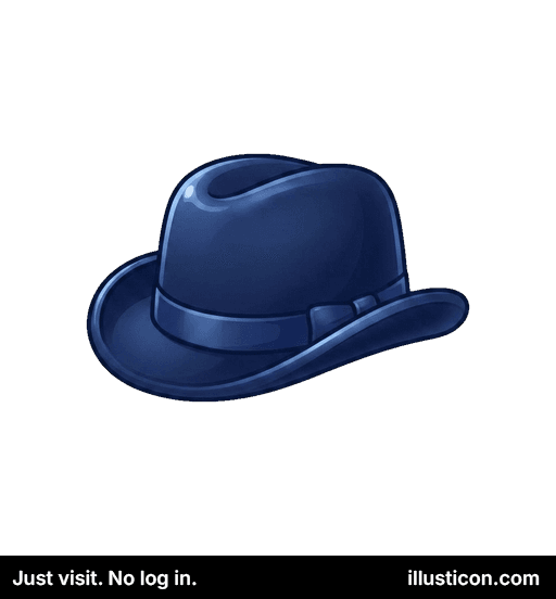 Eleganta Malhelblua Fedora Ĉapelo