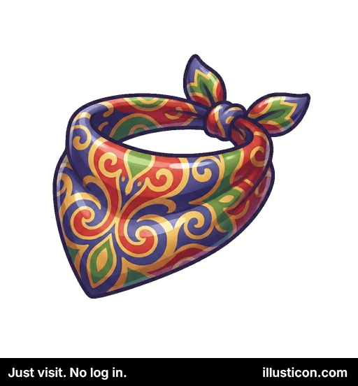 Tied Ornate Fabric Bandana