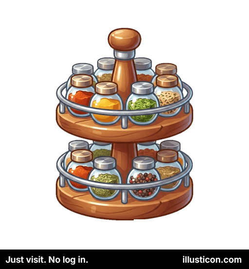 Two-Tier Wooden Spice Rack