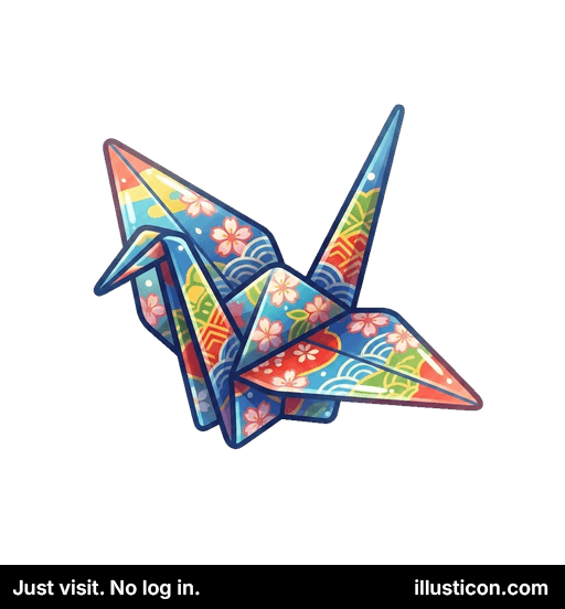 Hạc giấy Origami Họa tiết Sống động