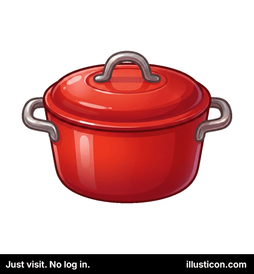鮮やかな赤い調理鍋