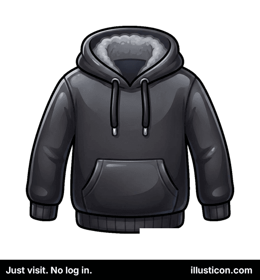 暖かい黒のフード付きスウェットシャツ