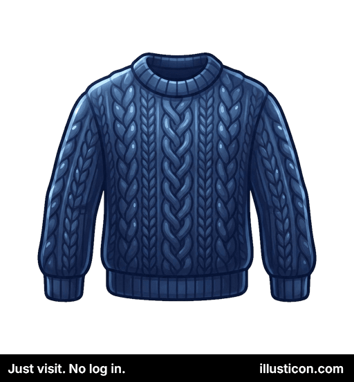 Suéter de Punto Trenzado Azul Cálido