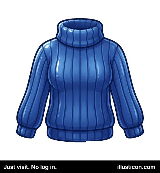 Warm Blue Ribbed Turtleneck