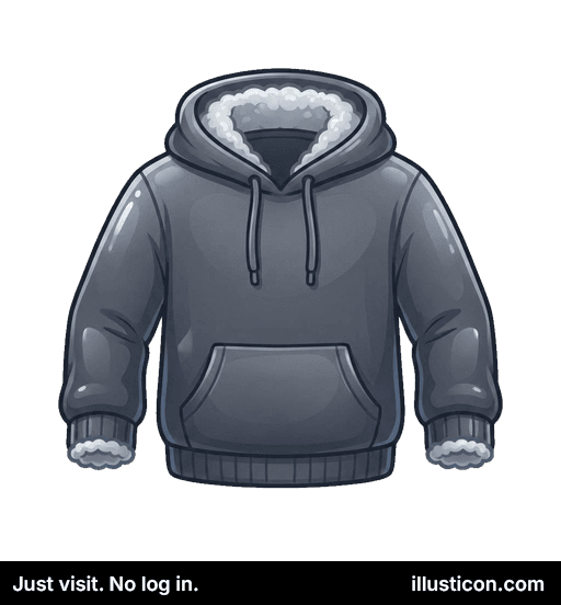 暖かいグレーのシェルパ裏地付きパーカー