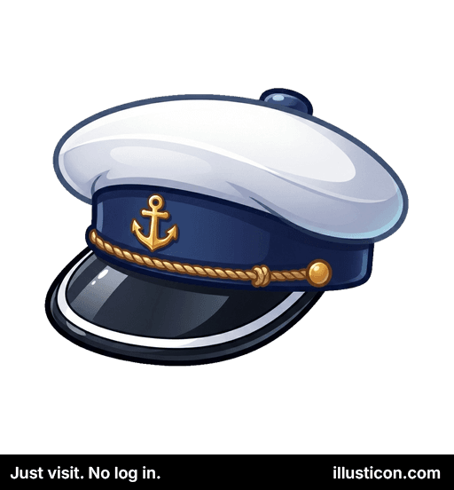 白と青の船長帽