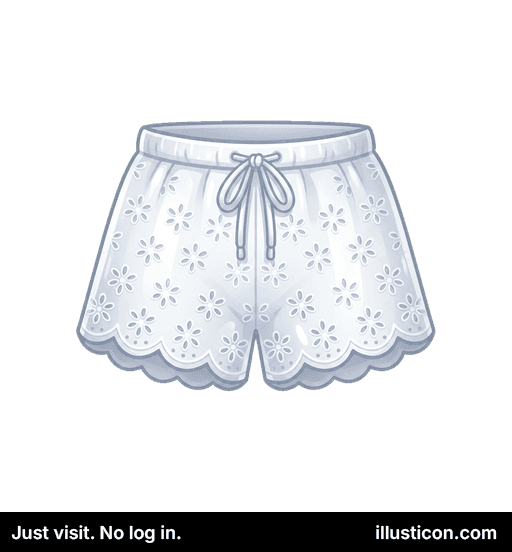 Quần Short Dây Rút Ren Đục Lỗ Trắng