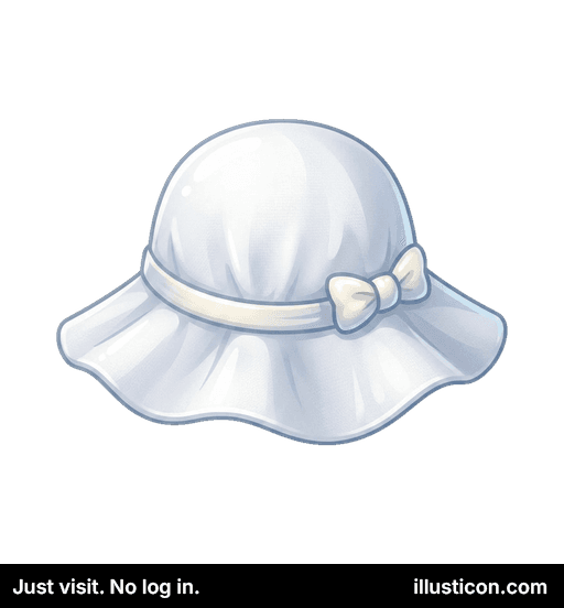 White Sun Hat with Bow