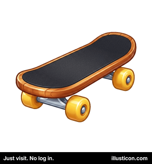 Wooden Skateboard with Yellow Wheels