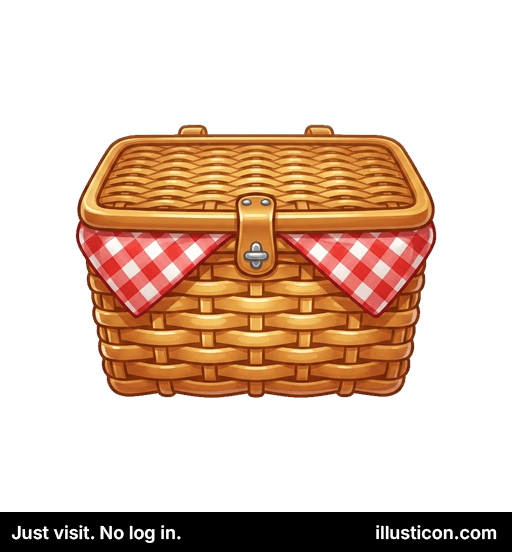 Woven Picnic Basket with Blanket