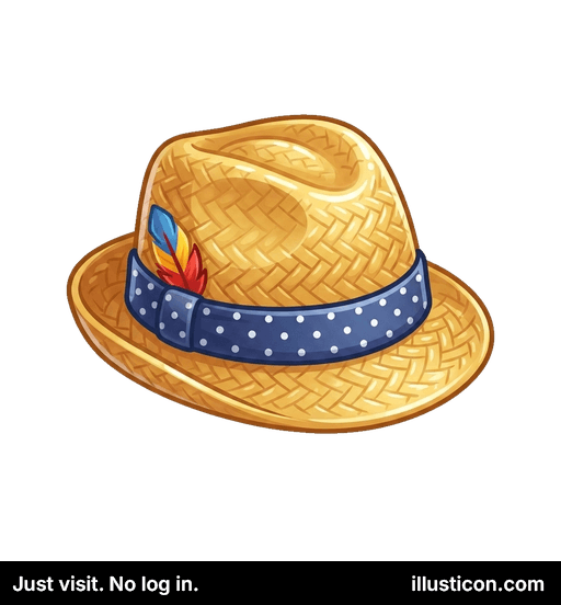 羽根付き織り麦わらフェドラ帽